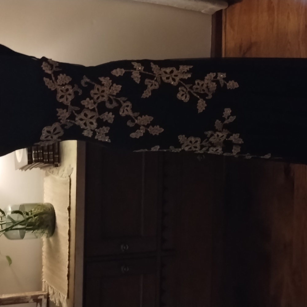 Xscape formal dress in black and gold